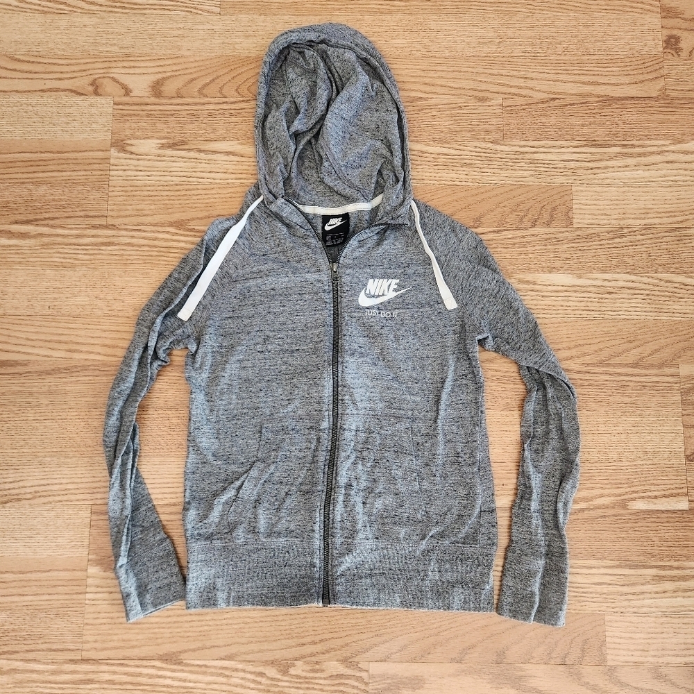 EUC Nike Gray Zip-Up Hoodie, Size S